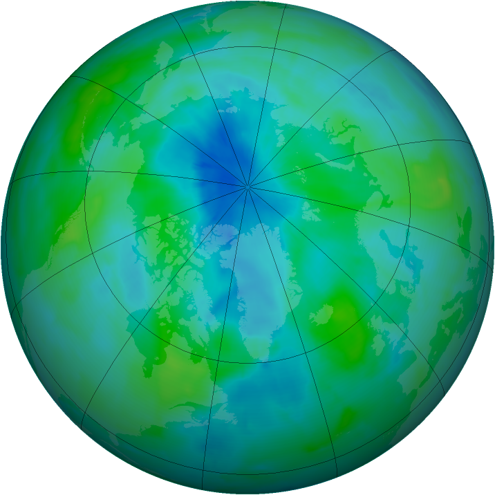 Arctic ozone map for 10 September 2012